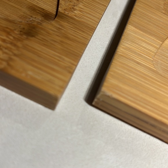 Simple Dining 2 Sets of Modern Triangular Dishes for Entertaining w/Bamboo Trays - Picture 6 of 6